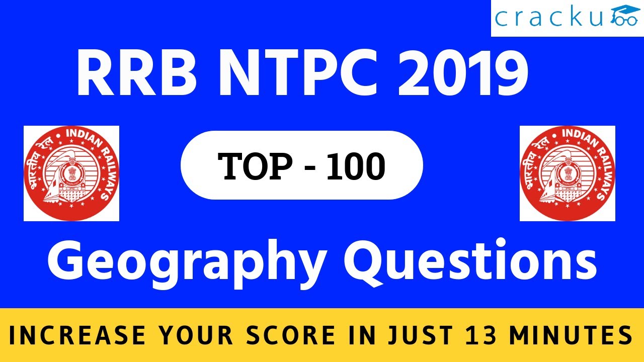 Geography Questions for RRB NTPC | Complete geography 100 MCQ for RRB NTPC