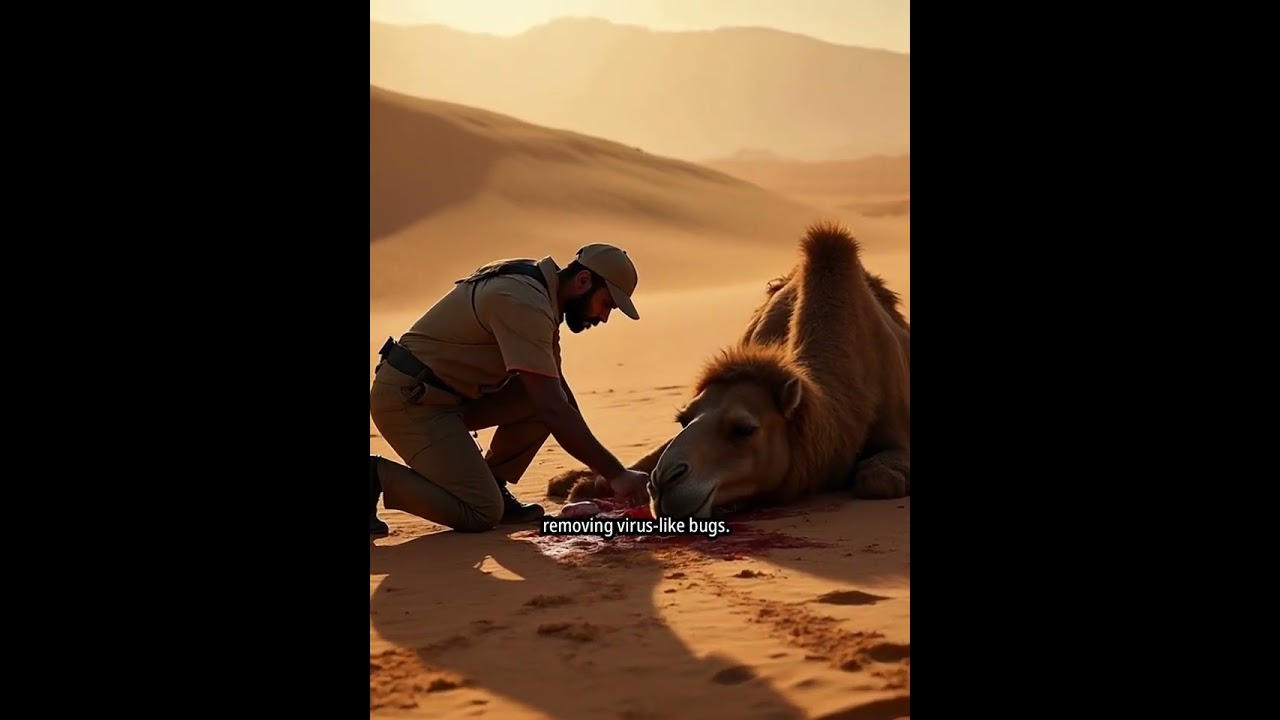 Emotional Rescue Story in the Desert 🌵 | Injured Camel Gives Birth  #animation #desert #vairalshort