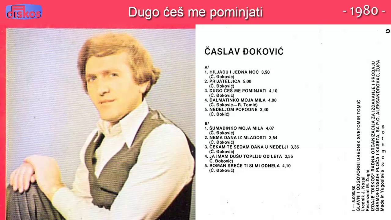 Caslav Djokovic - Dugo ces me pominjati - (Audio 1980)