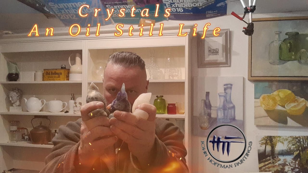 Beautiful Crystal Bird Sculptures. Still Life Painting