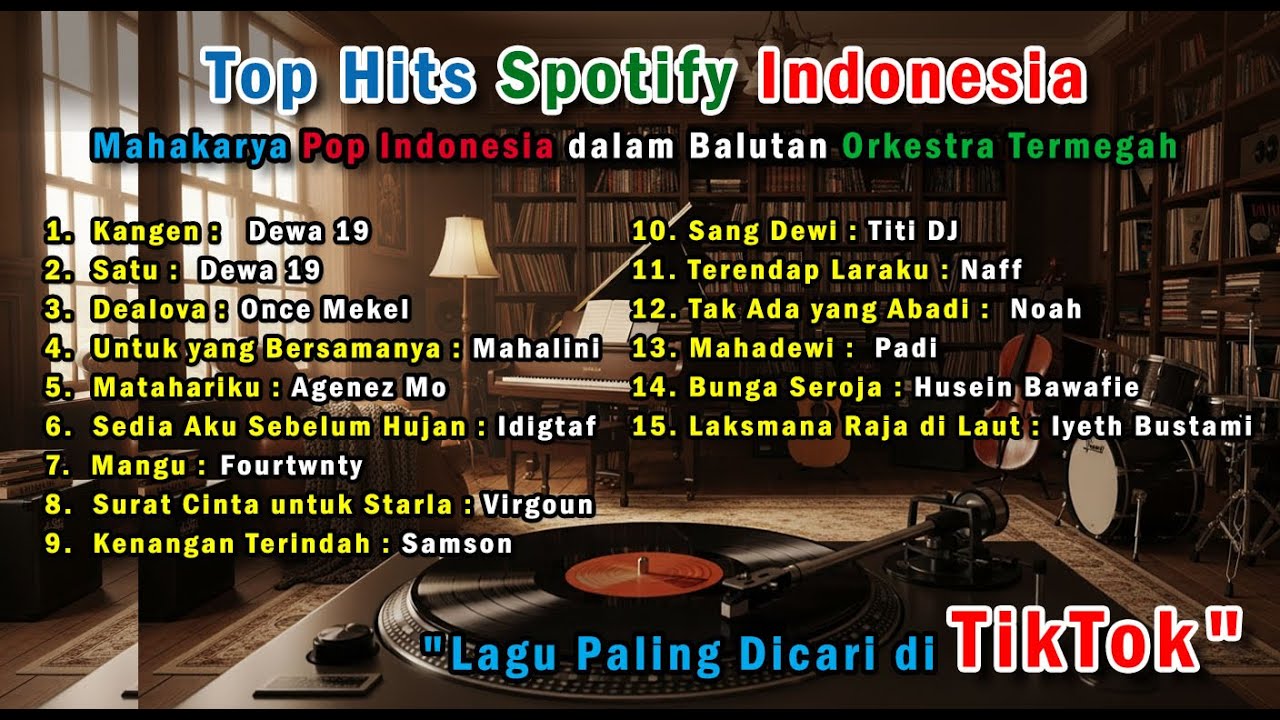 KOLEKSI LAGU TOP HITS SPOTIFY INDONESIA 1990–2026 berisi LAGU VIRAL TikTok & TOP HITS INDONESIA