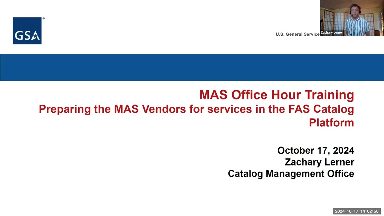 Preparing Industry for services in the FAS Catalog Platform