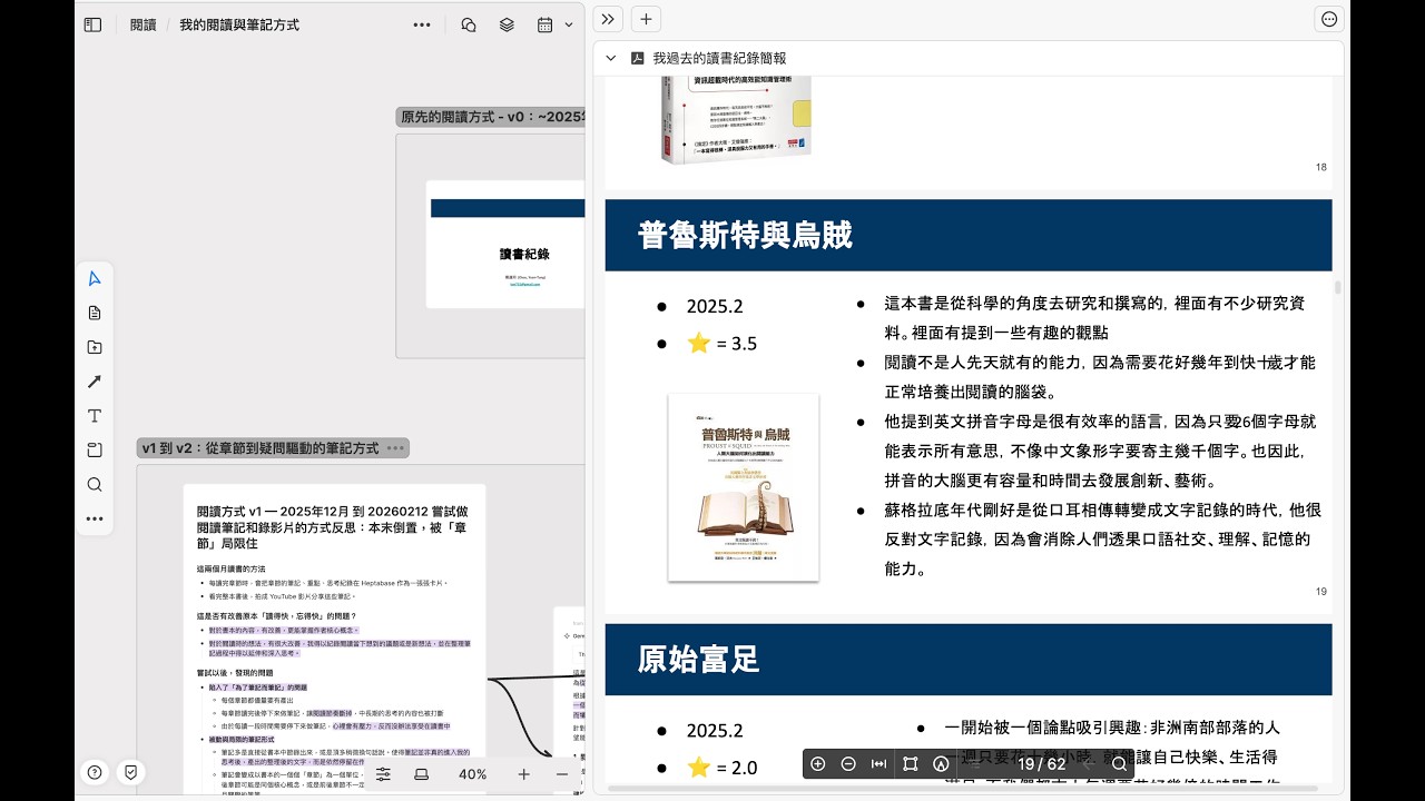 閱讀筆記方式調整 (v1~v2)｜我過去兩個月的閱讀、筆記、影片方式和效果太差了！