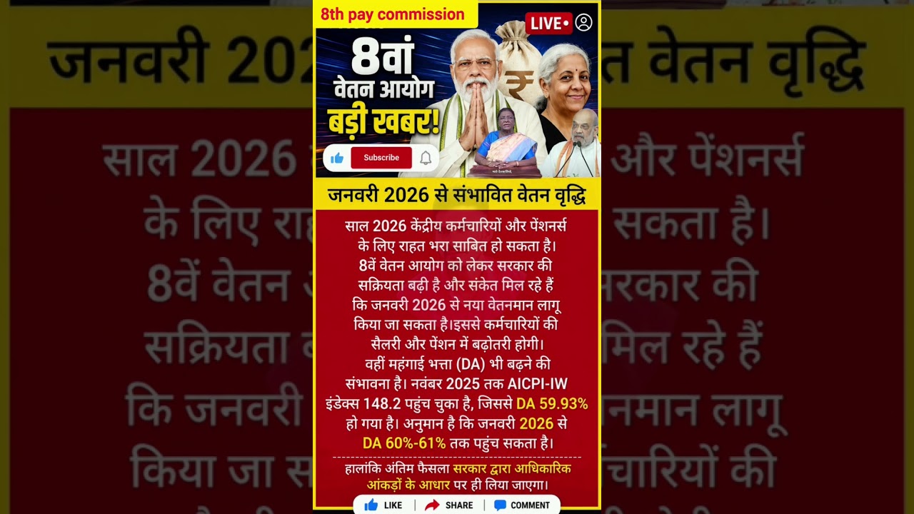 8th pay commission basic salary #8thpaycommission #salary #govtemployees #youtubeshorts #da #shorts