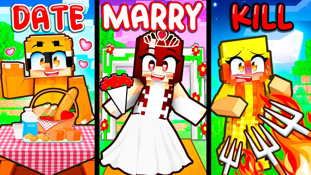 Minecraft DATE MARRY KILL with LOVING BULLY!