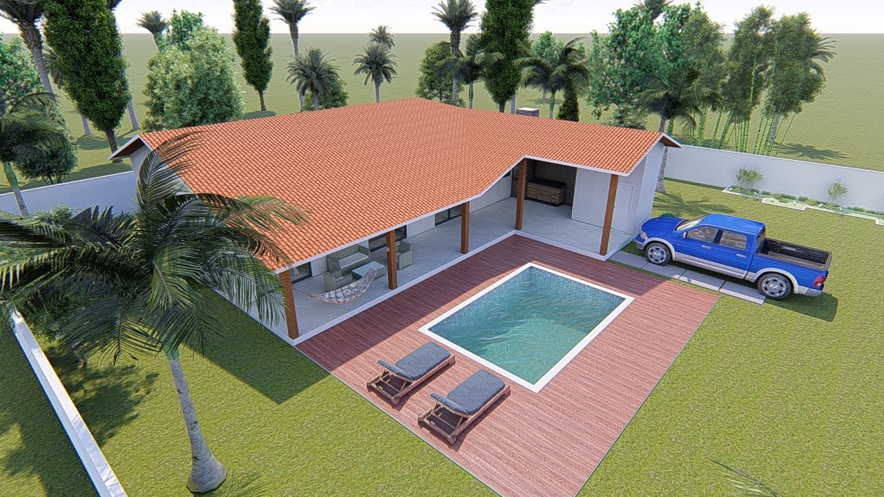 CASA EM L CHÁCARA - CHACARA PEQUENA COM PISCINA -  CASA DE CAMPO EM CHÁCARA DE 1000 M² COM PISCINA