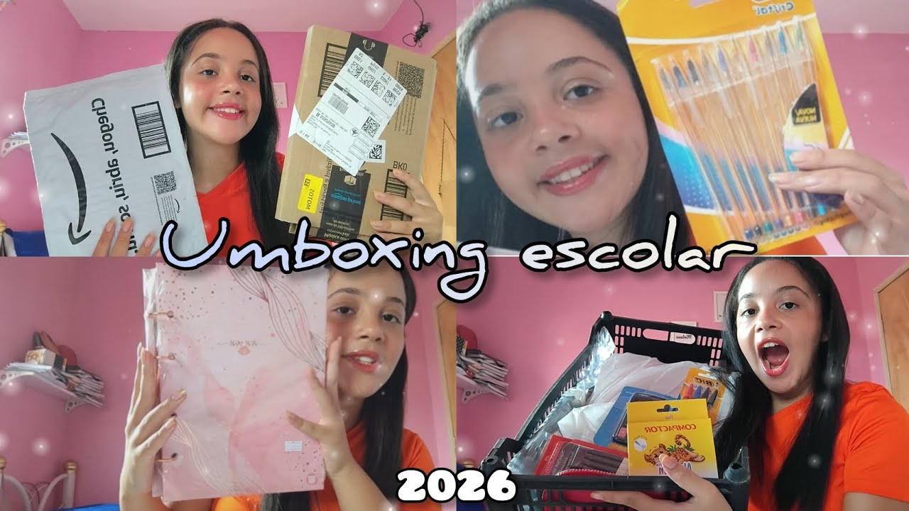 Abrindo e mostrando meu material escolar - 2026 - Umboxing das coisas que comprei pra este ano