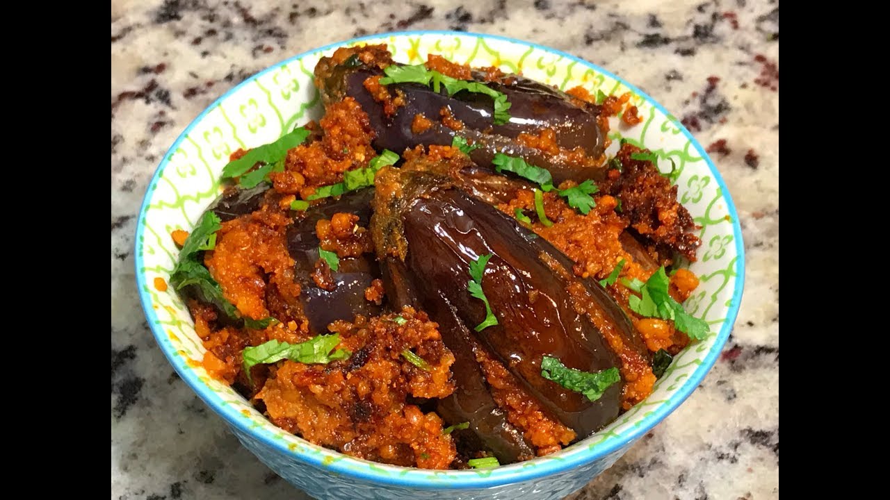 Andhra Gutti Vankaya Kura | No onion No garlic Baingan Subzi | Stuffed Brinjal Curry | Gutti Vankaya