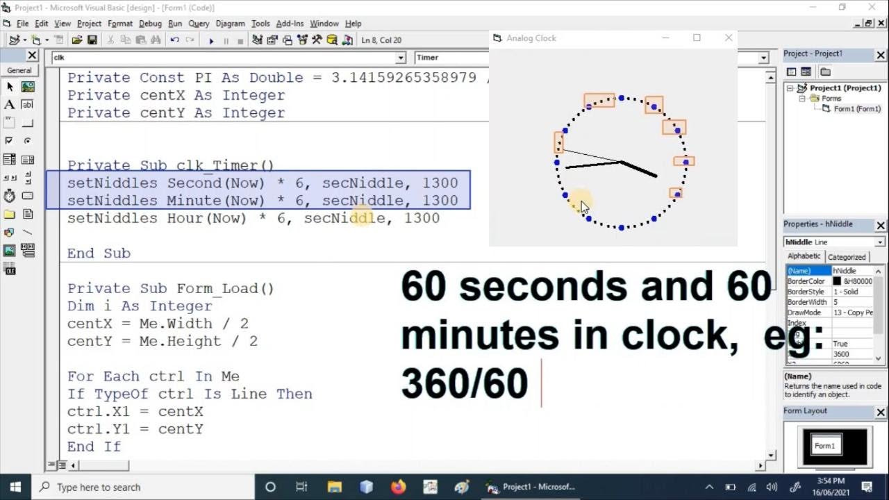 make analog clock in vb | Visual Basic Tutorial