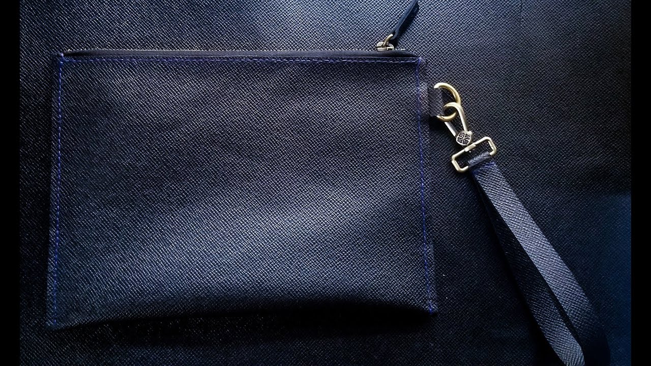 DIY: Making A Simple Leather Clutch Bag/ Free pattern download [Leathercraft]