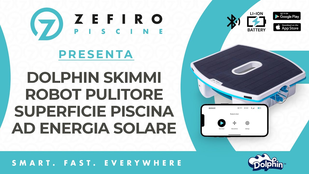 Robot Pulitore Superficie Piscina Dolphin Skimmi | Bluetooth | Energia Solare | ZefiroPiscine