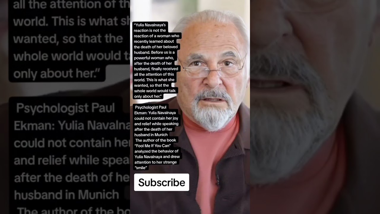 Psychologist Paul Ekman: Yulia Navalnaya could not contain her joy (Quotes)