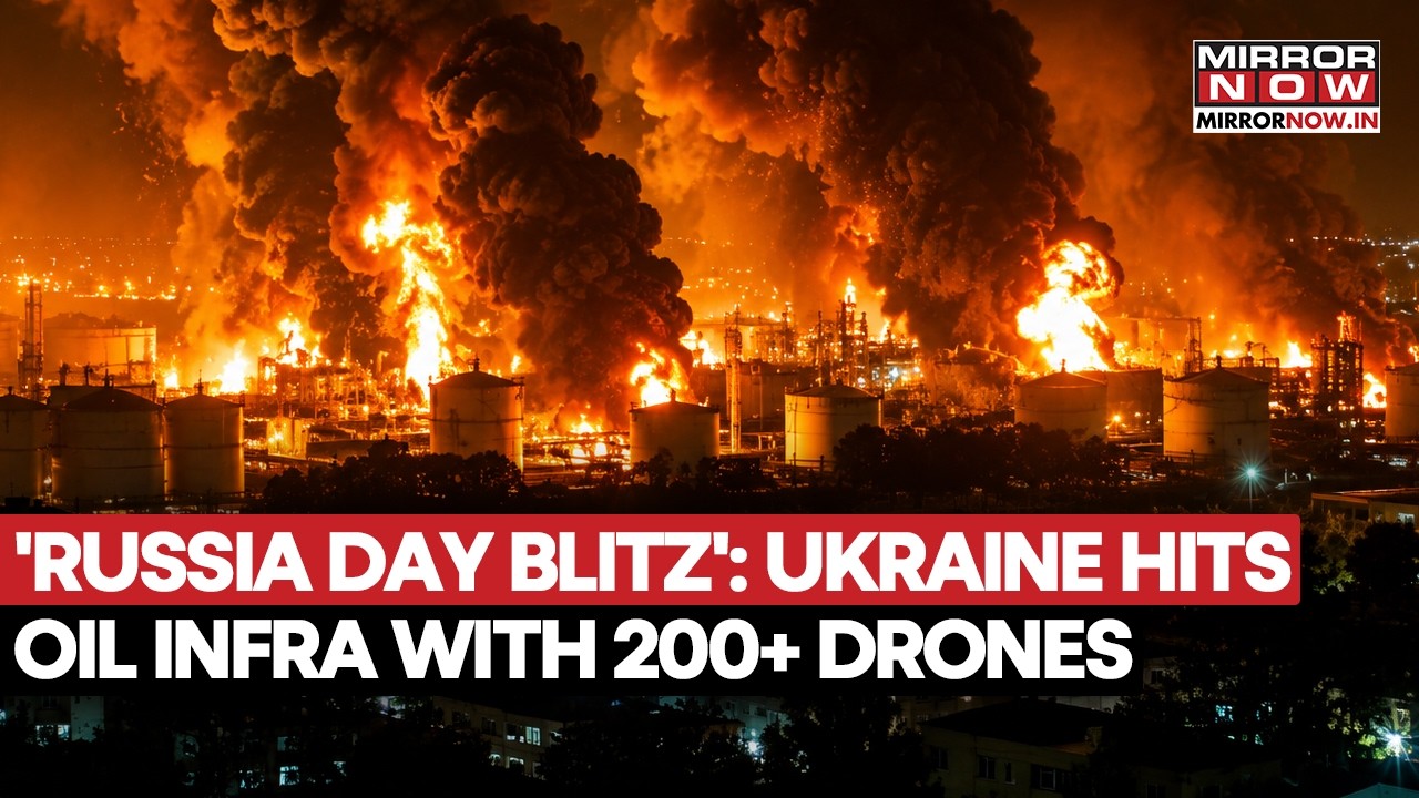 'PUTIN FUMES!' Ukraine Launches 200+ Drones On Russia Day, Oil Refineries, Chemical Plants Bombed