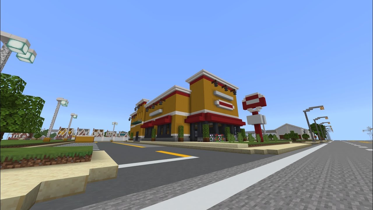 Minecraft - City Of Evansburg - Episode 38 - Popeyes! (Timelapse)