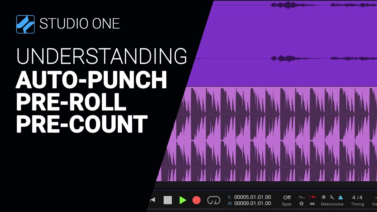 Understanding Auto-Punch, Pre-Count, Pre Roll in Studio One 6 tutorial guide
