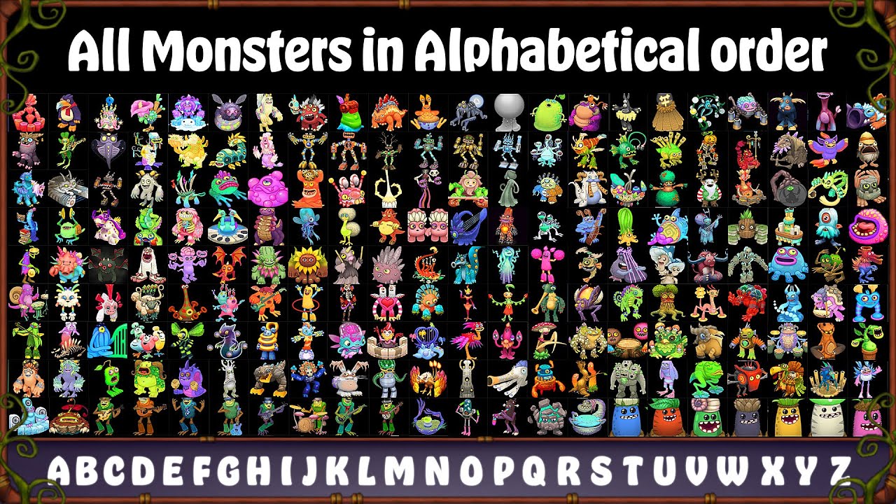 ALL MONSTERS in My Singing Monsters by Alphabetical order | All Sounds & Animations