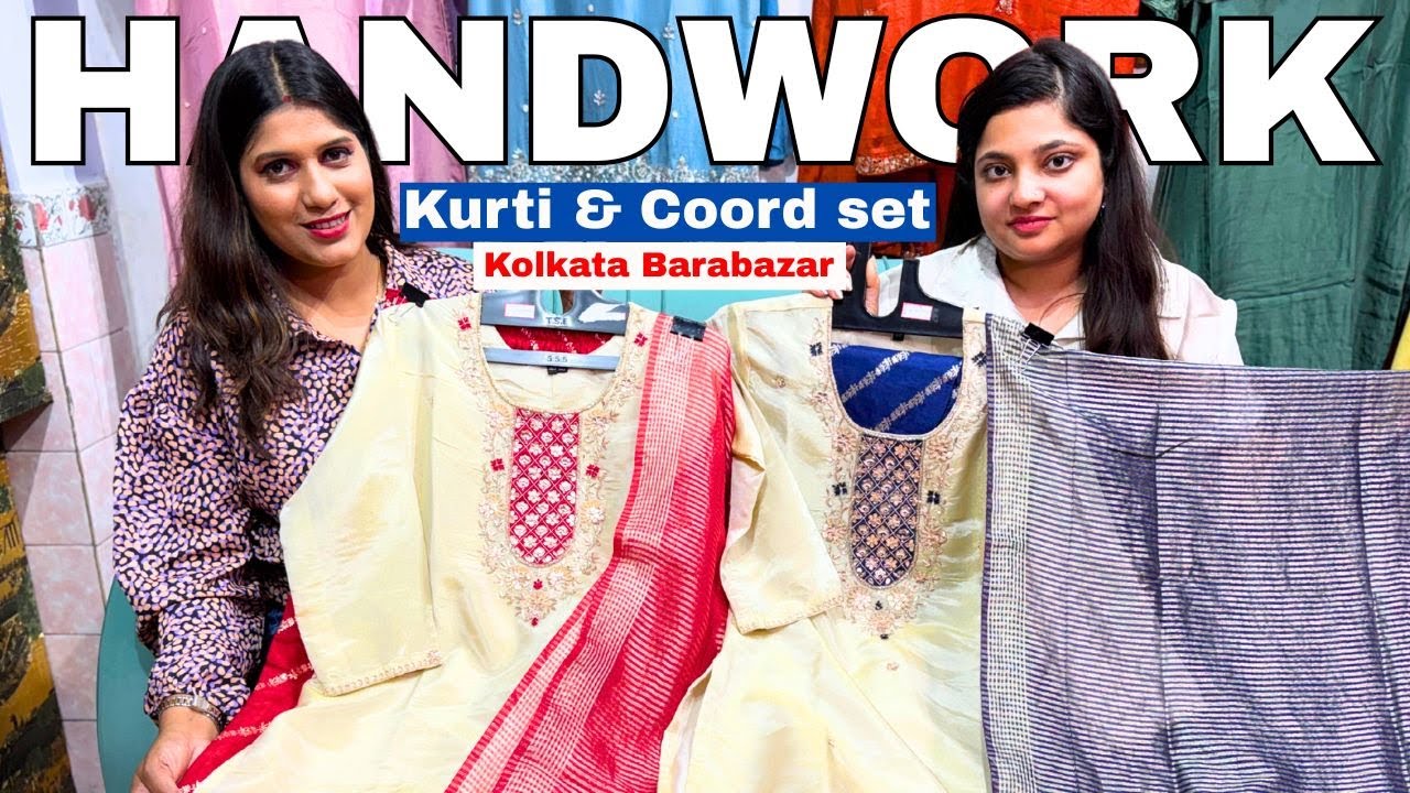 Handwork Kurti With Mirror Work & Coord Set Collection From Ajaara Apparels in Kolkata Barabazar