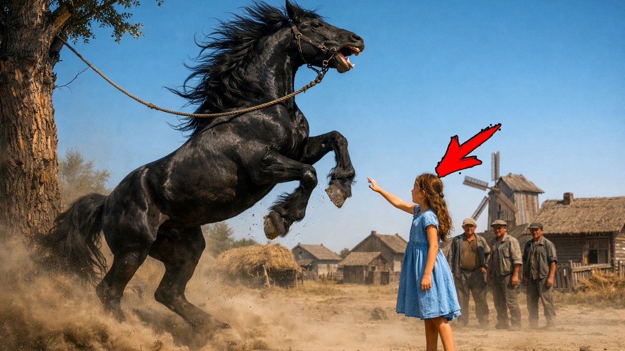 Вся деревня боялась этого жеребца… пока к нему не подошла девочка и сделала невозможное!