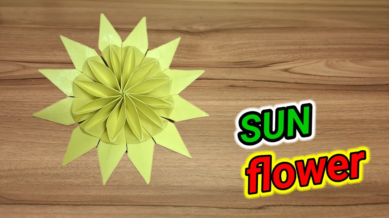 Origami bunga matahari, cara membuat bunga matahari dengan kertas