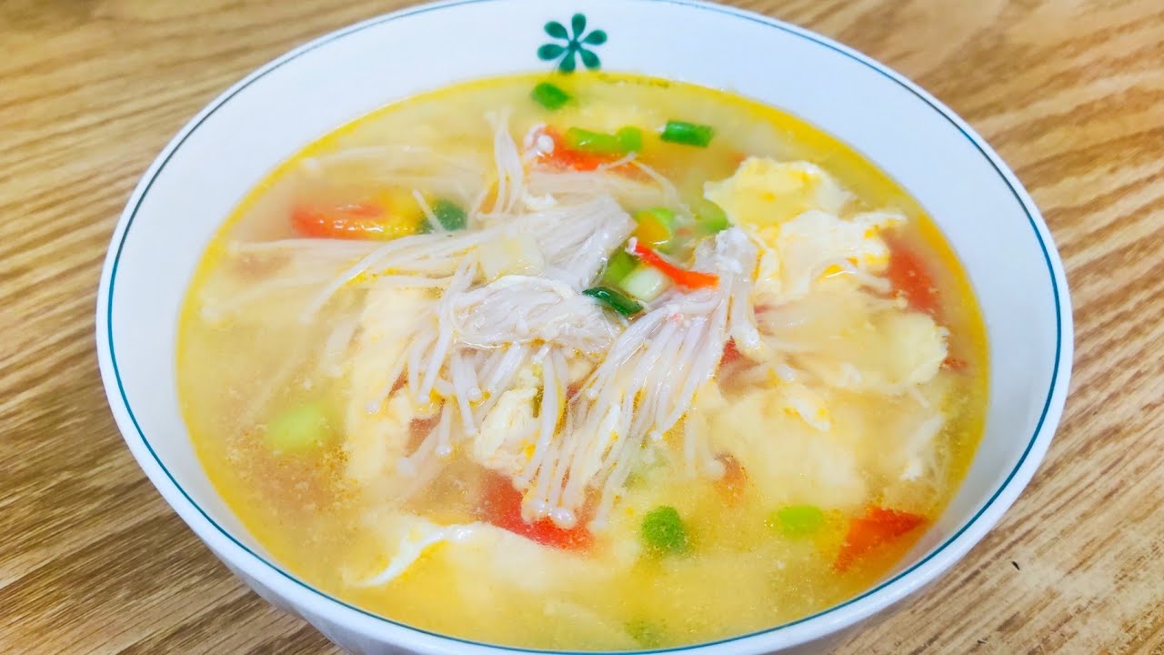 SUP JAMUR ENOKI TELUR MASAKAN PALING PRAKTIS DAN ENAK SEGER BANGET‼️