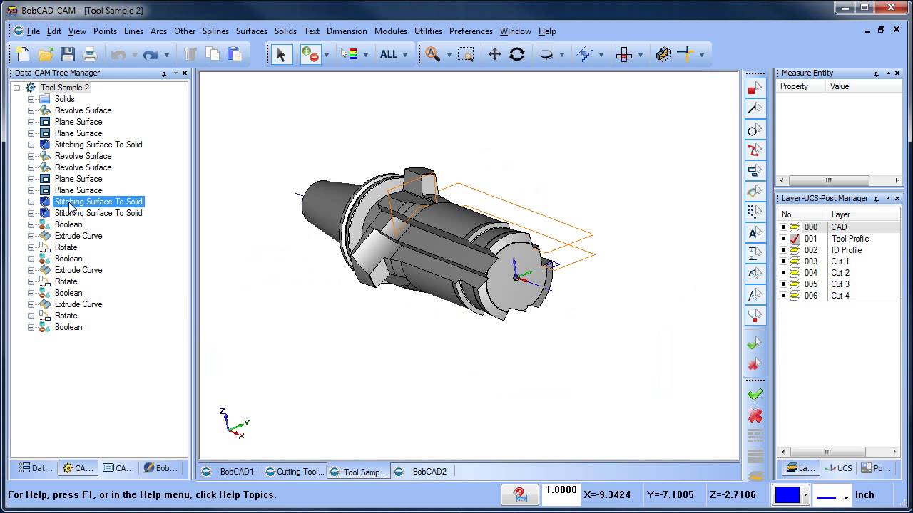 Wire Frame To Solid Tool Design Part 1 BobCAD CAM V28 CAD
