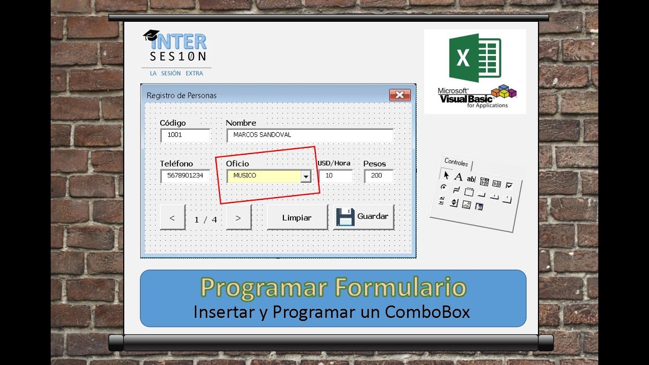 Visual Basic Excel #4 ComboBox insertar y llenar automáticamente en el Formulario