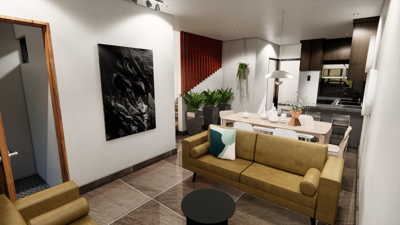 PLANO de CASA de 5X15 con BALCONES en RECÁMARAS y SALA DE TV