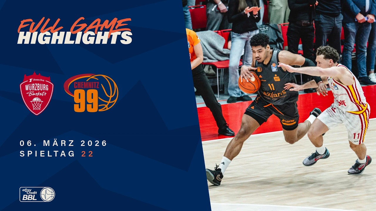 Fitness First Würzburg Baskets vs. NINERS Chemnitz - Full Game Highlights - Spieltag 22, 25/26