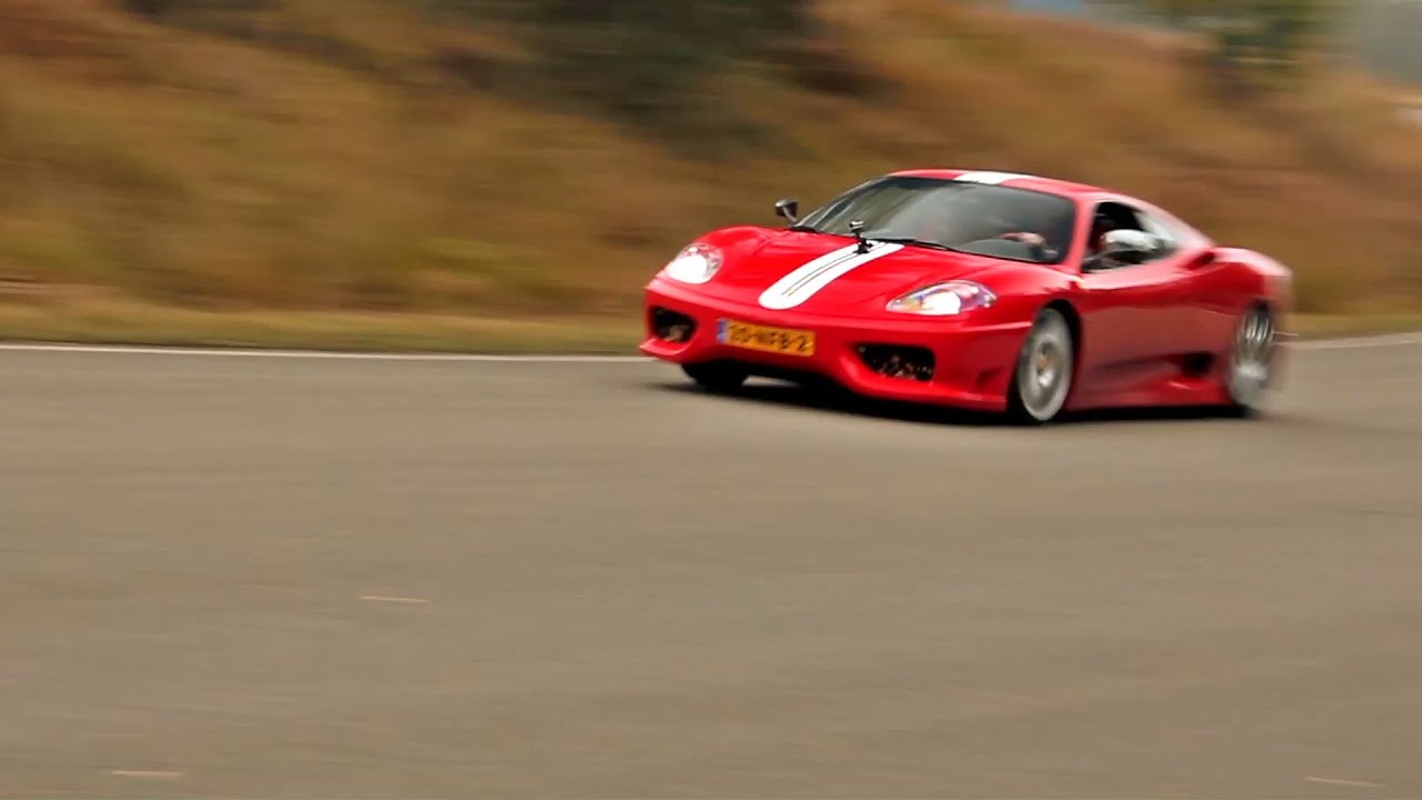 4x Ferrari 360 Challenge Stradale SOUNDS!! + 430 Scuderia Racing on closed track! - 1080p