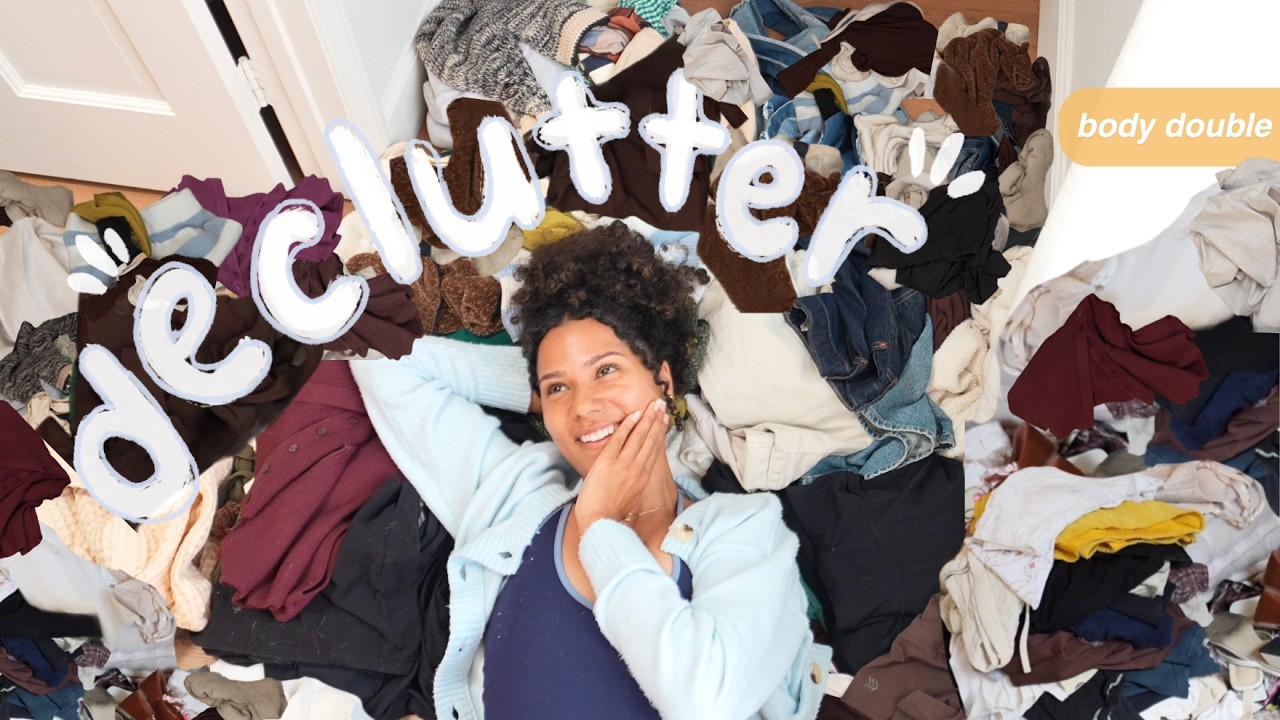 entire CLOSET declutter for spring!🧺 detailed body double