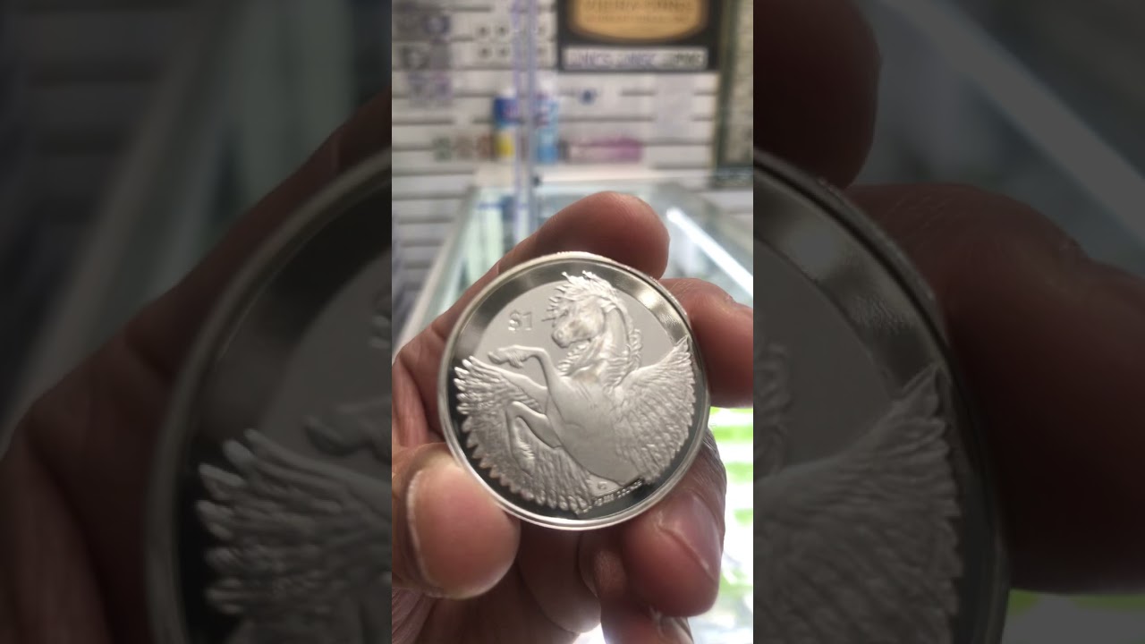 2019 British Virgin Islands 2 oz Silver Pegasus Frosted BU