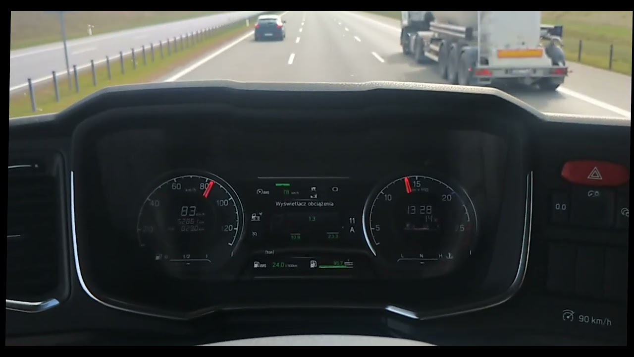 Scania 500S Super, G&oacute;ra Klęczkowska (A1), pełne obciążenie