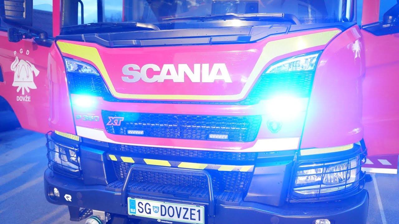 Sprejem novega gasilskega vozila GVC-1, znamke Scania in nadgradnje Rosenbauer (PGD DOVŽE)