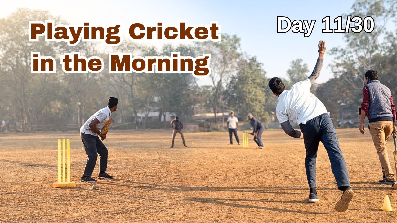 Playing Cricket in the morning🌄