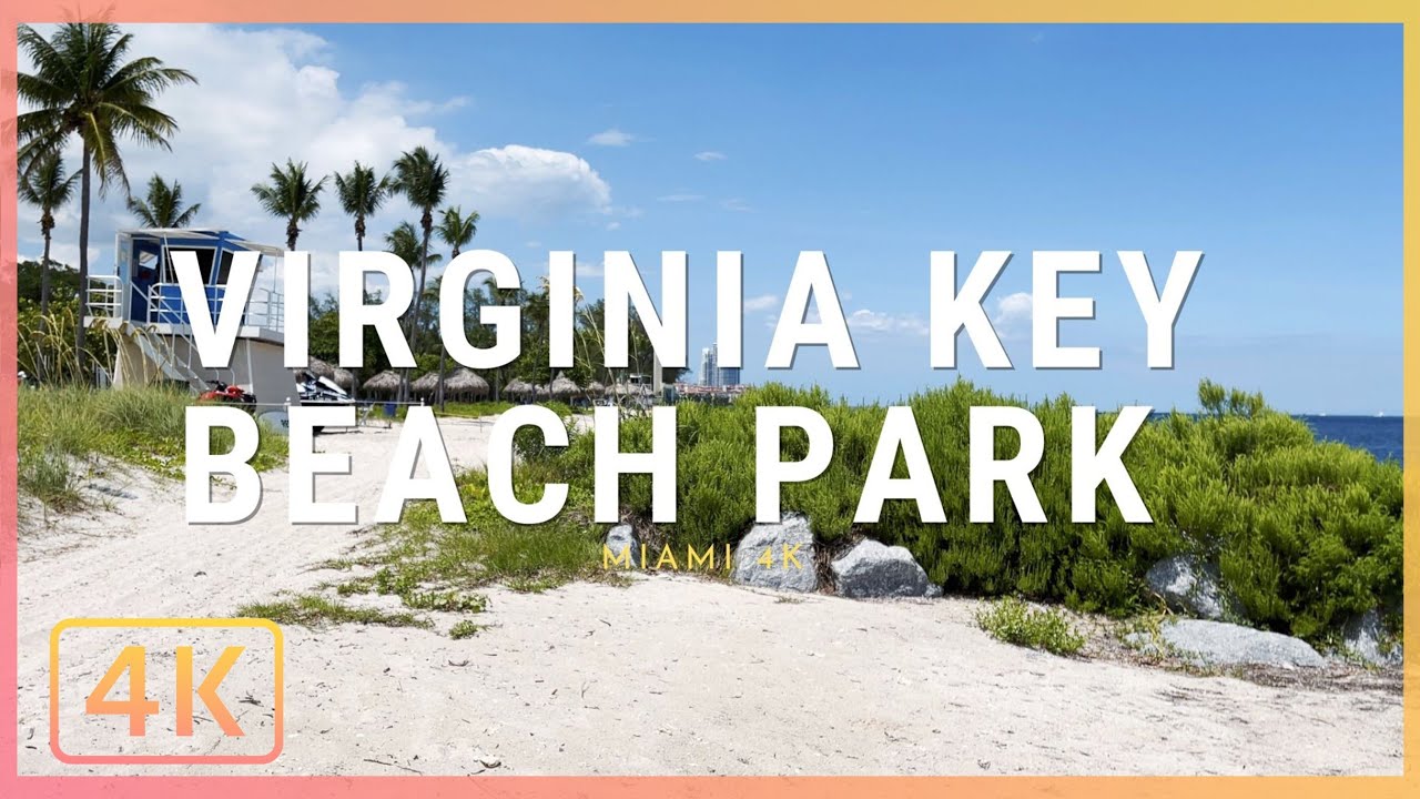 Walking along Virginia Key Beach Park 4k ☀️ Relaxing sound of ocean wave for meditation