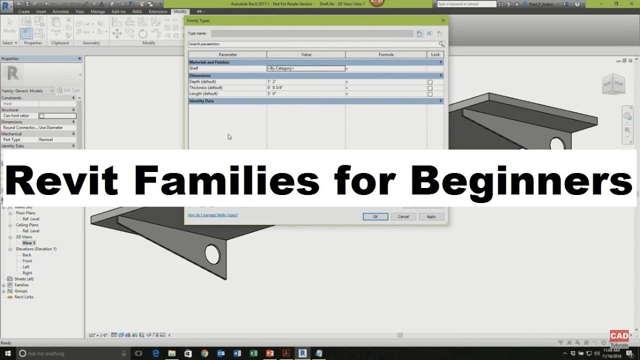 Revit Family Tutorials for Beginners Complete