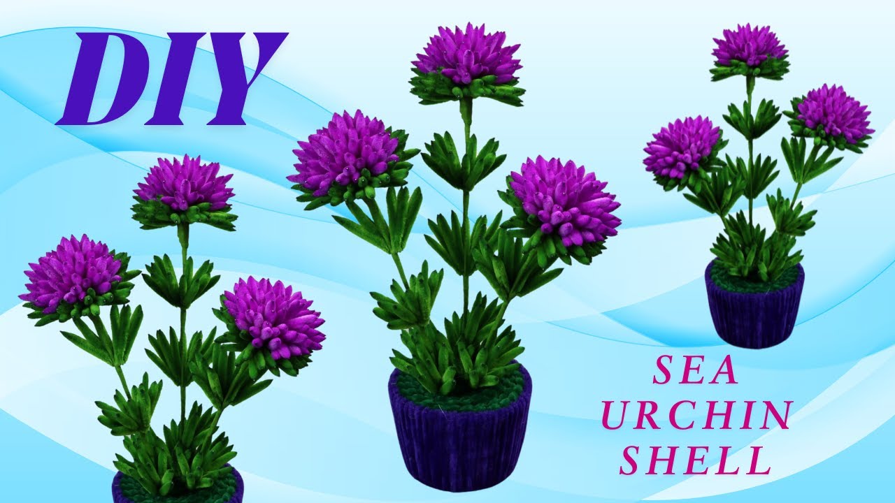 DIY Purple Globe Thistle Pot 💜🎨 | Unique Velvet Wire Flower Art