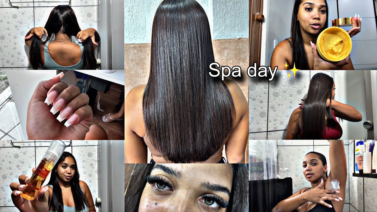 SPA DAY COMPLETO ✨🫧 retoque da progressiva, cílios, unha, primeira lavagem…