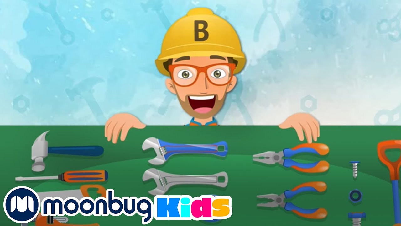 Learn about Tools With Blippi  | Trains for Children | Train Song | Moonbug for Kids