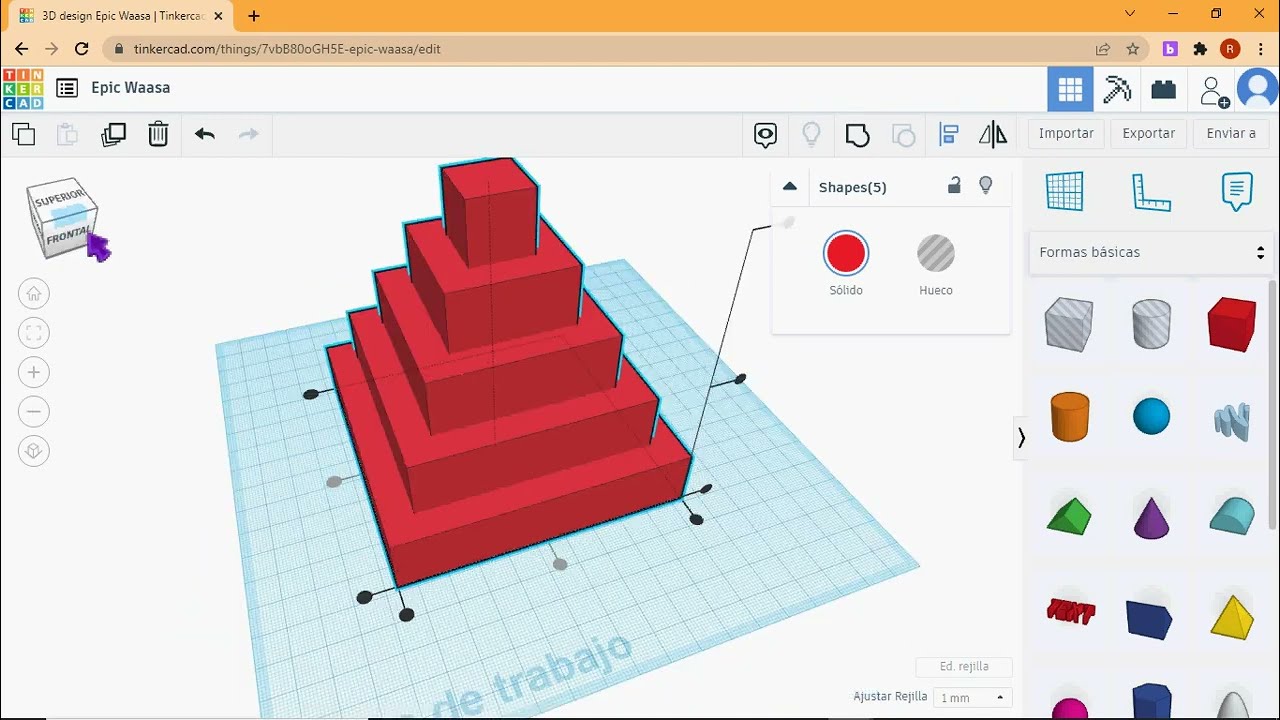 TinkerCad pirámide diseño 3D