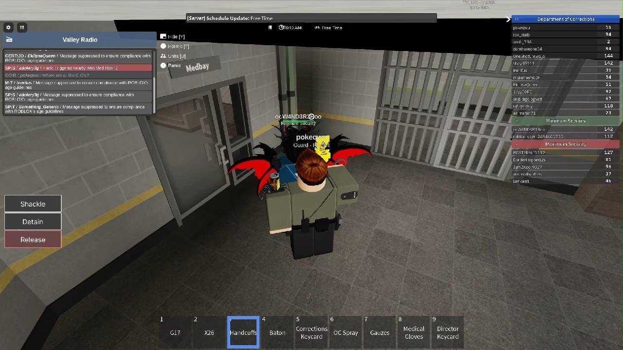 Roblox catching E-daters in valley prison roleplay and getting them banned