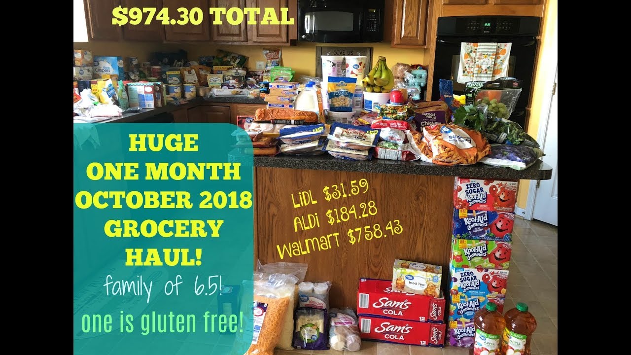 HUGE One Month October 2018 Grocery Haul $974.30 Family of 6.5 | Includes GLUTEN FREE FOODS