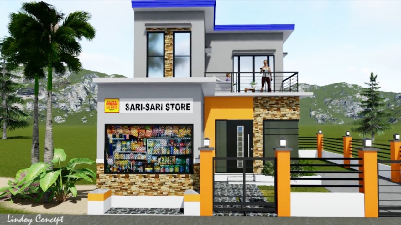 Simple House Design Idea | 91 SQM | 3 BEDROOM | with SARI SARI STORE
