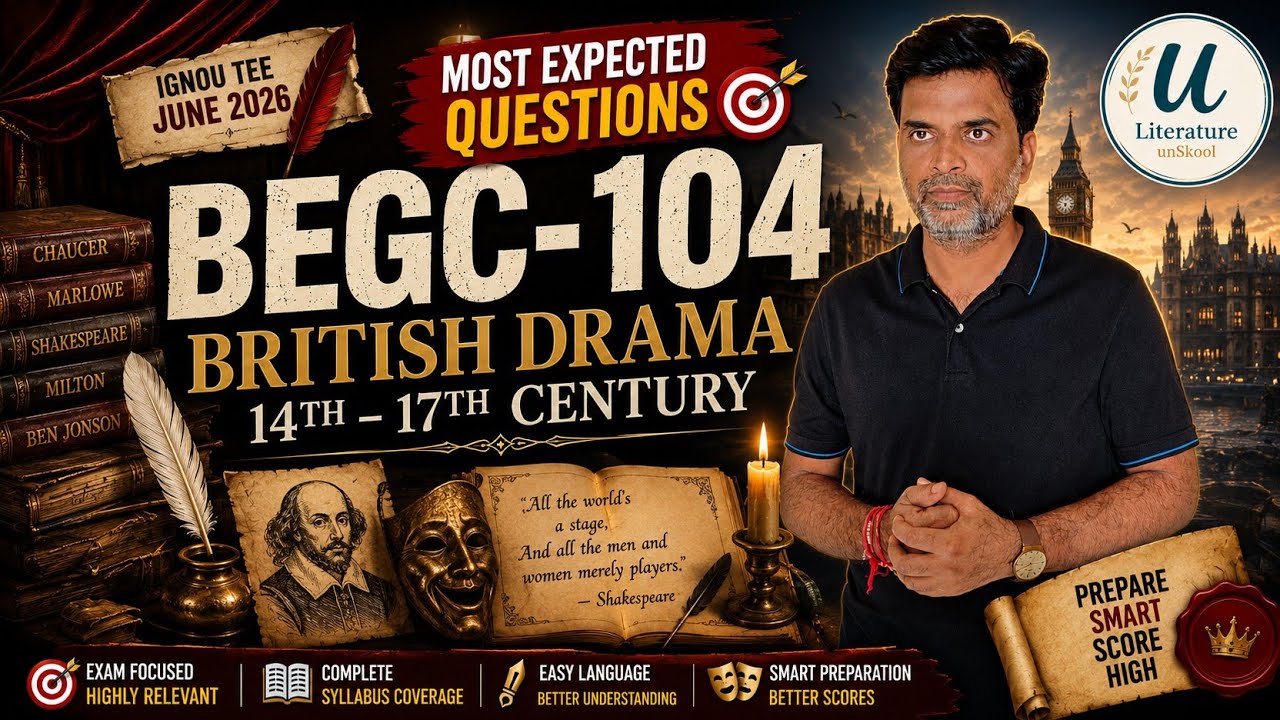 BEGC 104 Important Questions | British Poetry and Drama Suggestion Guess Paper June 2026  #begc104