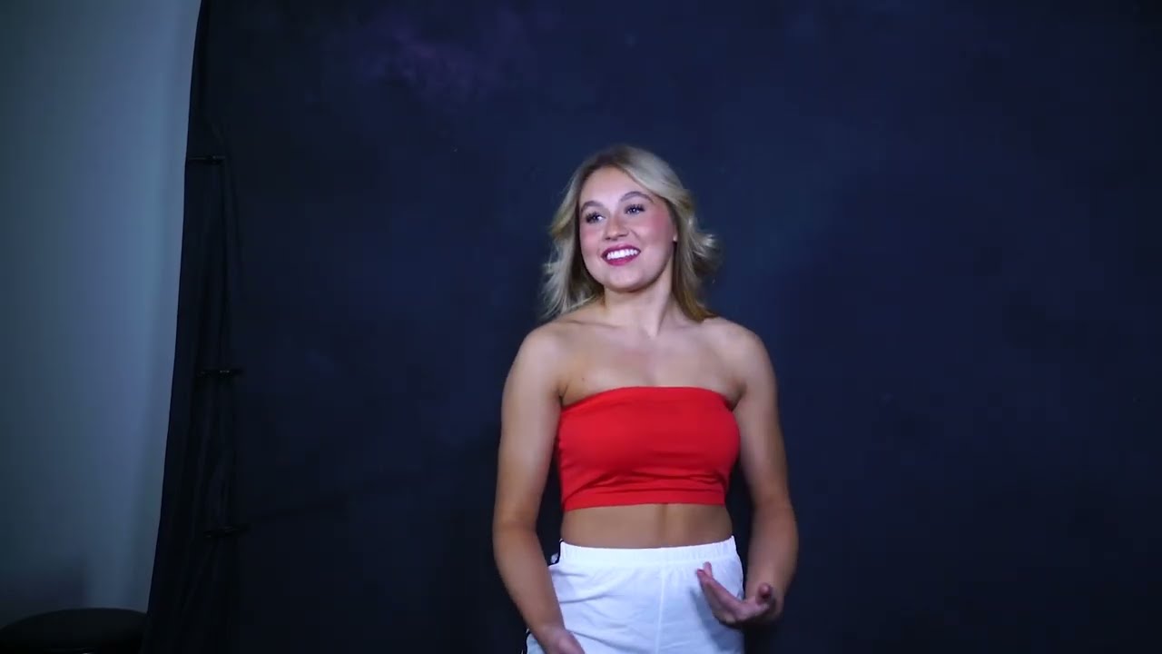 Model Manette Masse is seen behind-the-scenes at a fashion shoot