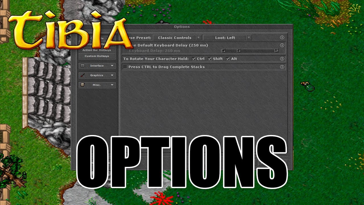 Tibia - OPTIONS - Ustawienie Tibii - PORADNIK