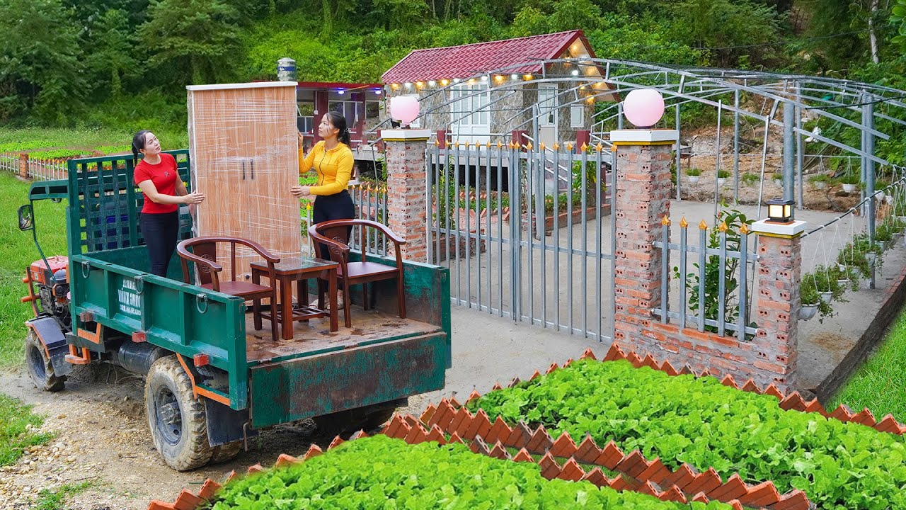 Use Truck To Transporting Wooden Furniture: Bed, Wardrobe, Table & Chairs To Ly Phuc Vy's House