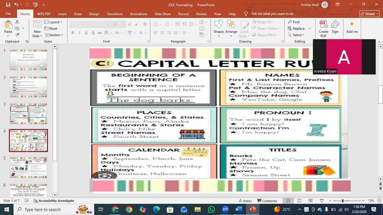 Formatting