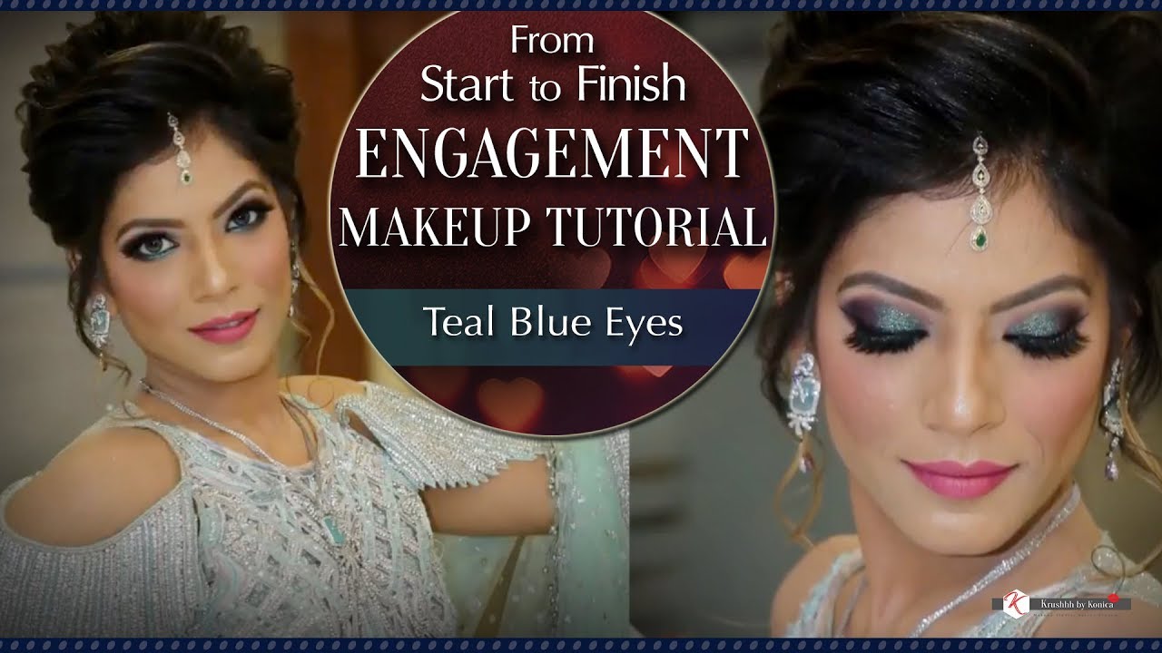 Engagement Makeup Tutorial | Complete Engagement Makeup | Blue Eyes Makeup | Krushhh By Konica