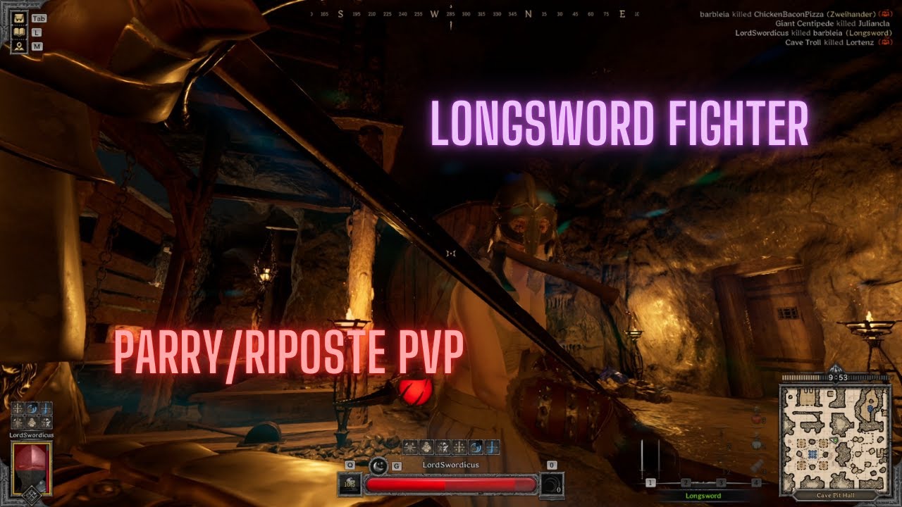 Solo Longsword Fighter PvP Highlights - Dark and Darker Parry Montage